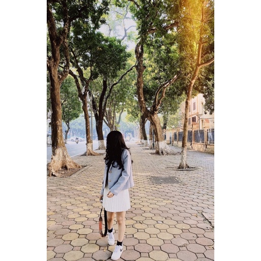 Áo Blazer dáng lửng dài tay màu Ghi đá GĐ002