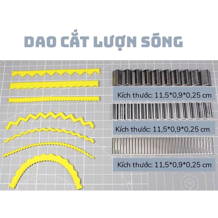 Bộ dụng cụ 3 món tạo hình lượn sóng (inox)