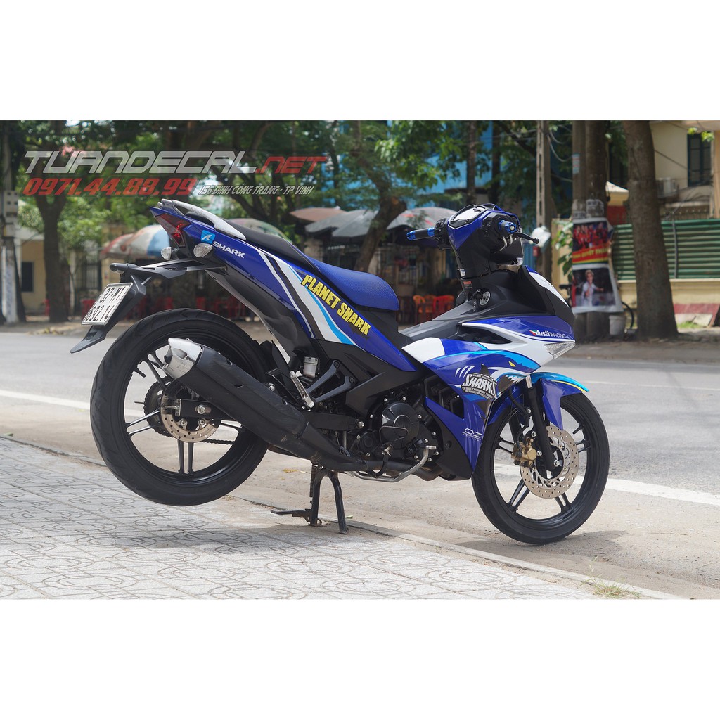 Tem Trùm Exciter 150 Shark Xanh Trắng