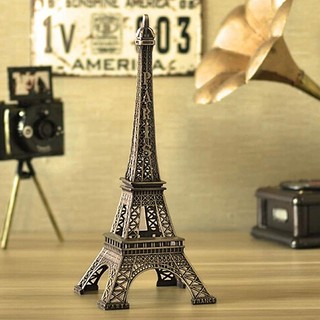 Đồ trang trí Tháp Eiffel 3D Bằng Kim Loại Màu Đồng Trang Trí Bàn Làm Việc