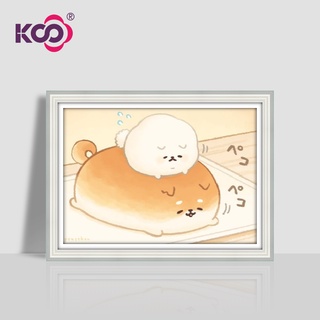 Bộ tranh đính đá 5D DiY 40x30cm hình chú chó Shiba inu