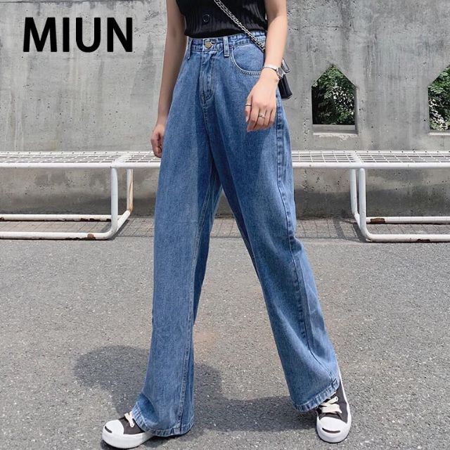 [Sỉ] Quần Jeans Ống Rộng SIMPLE JEANS DÀI 105CM Xanh Nhạt Xanh Đậm Unisex Cao cấp Chiwawa shop