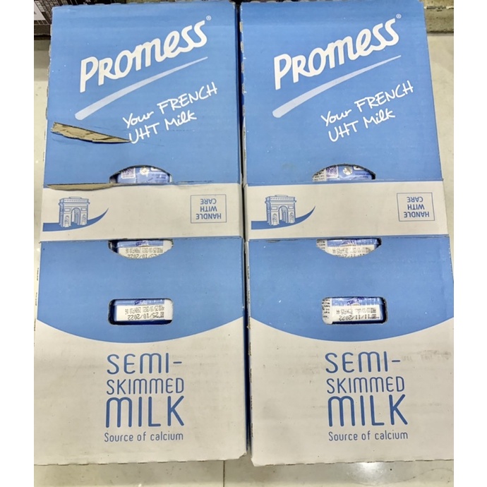 Lốc 3 hộp 200ml sữa tươi Pháp Promess Nguyên chất-Ít béo-Vitamin