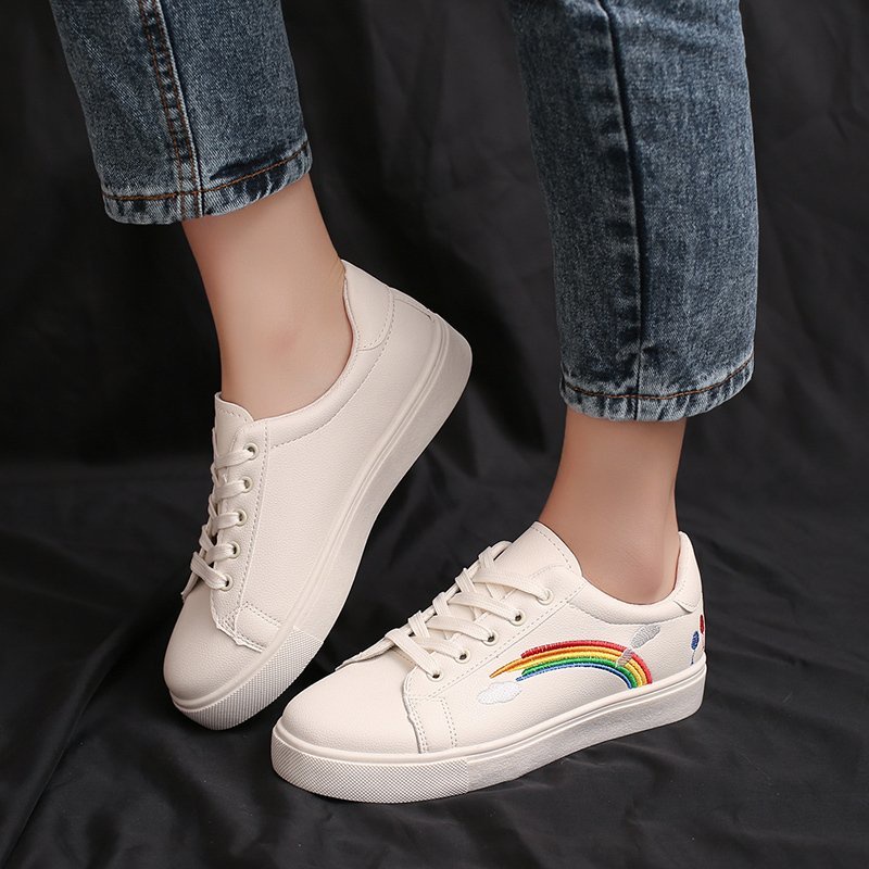 Giày thể thao IELGY đế dày phối màu cầu vồng kiểu Hàn Quốc trẻ trung