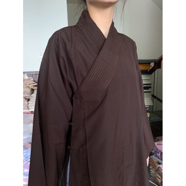 Đồ đi chùa áo choàng silk  - Đồ lam đi chùa  - Set lam Phật tử  - Huỳnh Gia