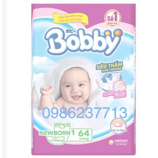 miếng lót bobby newborn 1- 64 miếng cho trẻ dưới 1 tháng
