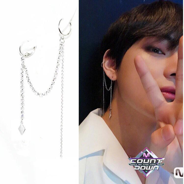 Bông tai khuyên tai BTS V 1 chiếc phần trên kẹp vành