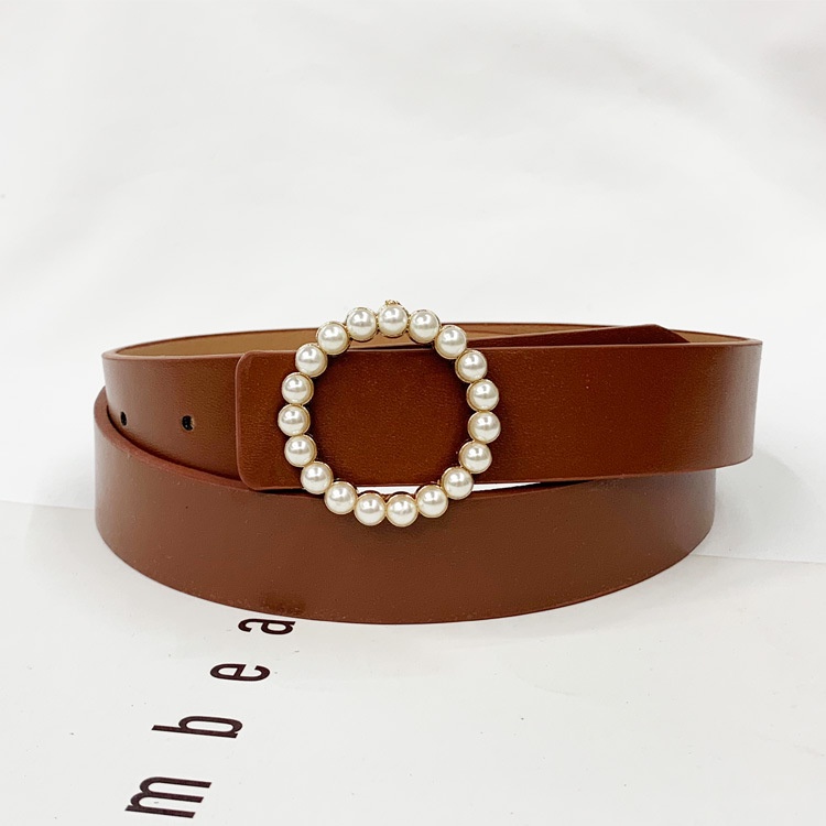 Thắt Lưng Da Đính Đinh Tán Ngọc Trai Đen Sang Trọng Thời Trang Cho Nữ