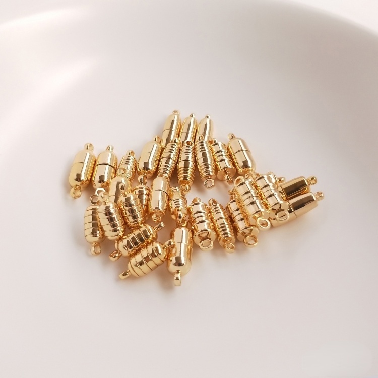 Khóa Nam Châm Tròn Bằng Đồng 14k Màu Vàng Đồng Làm Đồ Trang Sức Thủ Công
