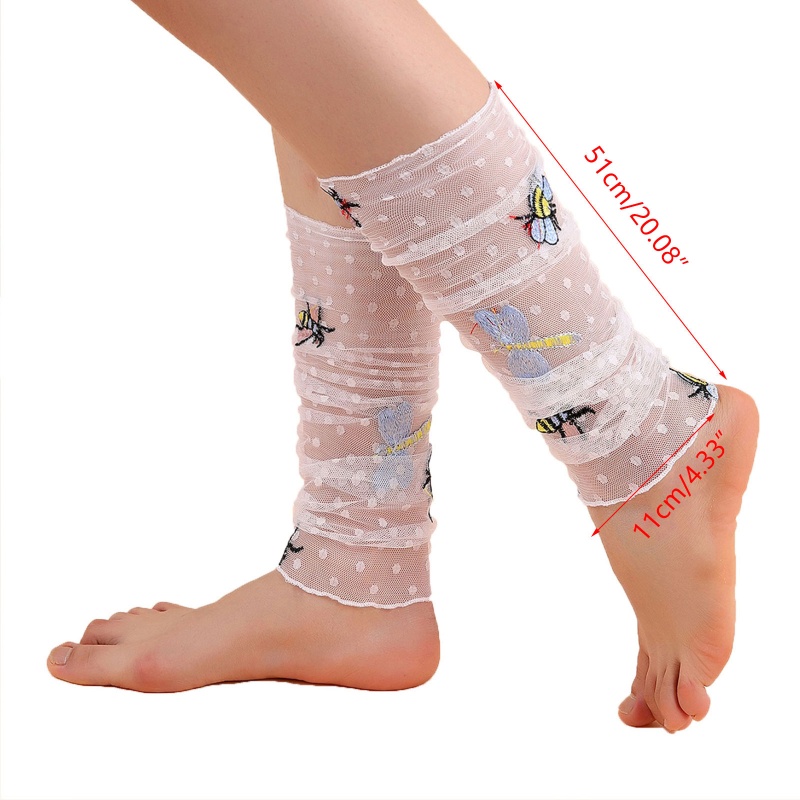 Youyo Vớ Lưới Giữ Ấm Chân Mùa Hè Thêu Họa Tiết Chấm Bi / Ngôi Sao / Bướm Nhiều Màu Phong Cách Lolita Nhật