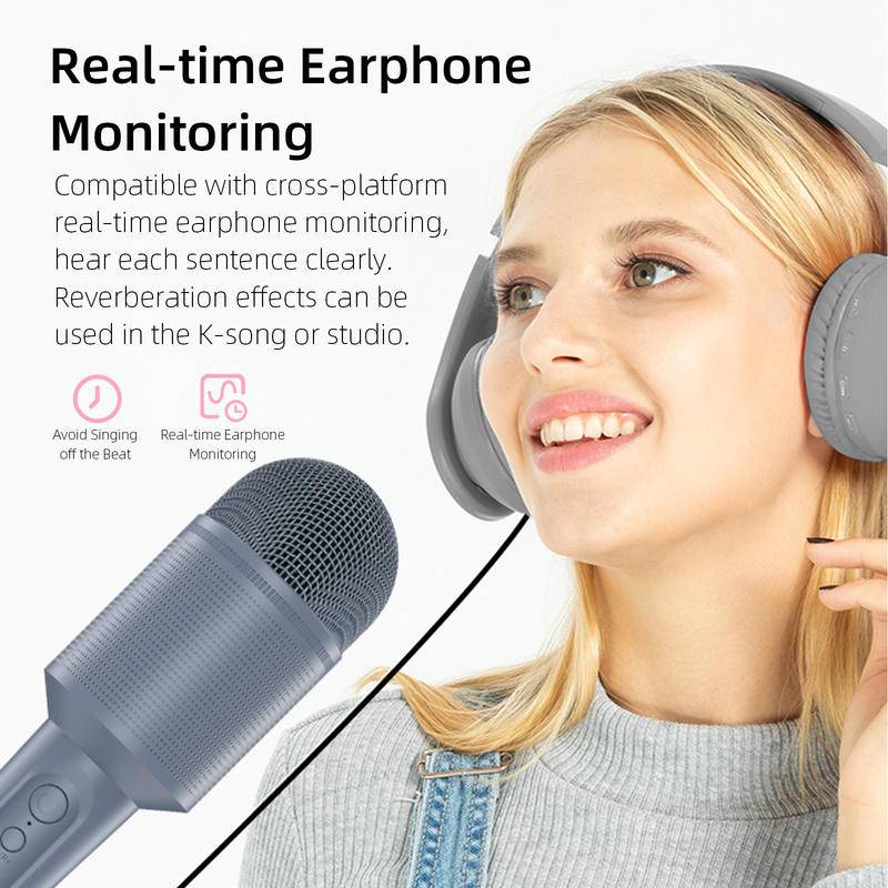 Micro Hát Karaoke Soaiy MC8 Không Dây BT5.0 2 Trong 1 Cầm Tay Kết Nối Bluetooth Thẻ Âm Thanh