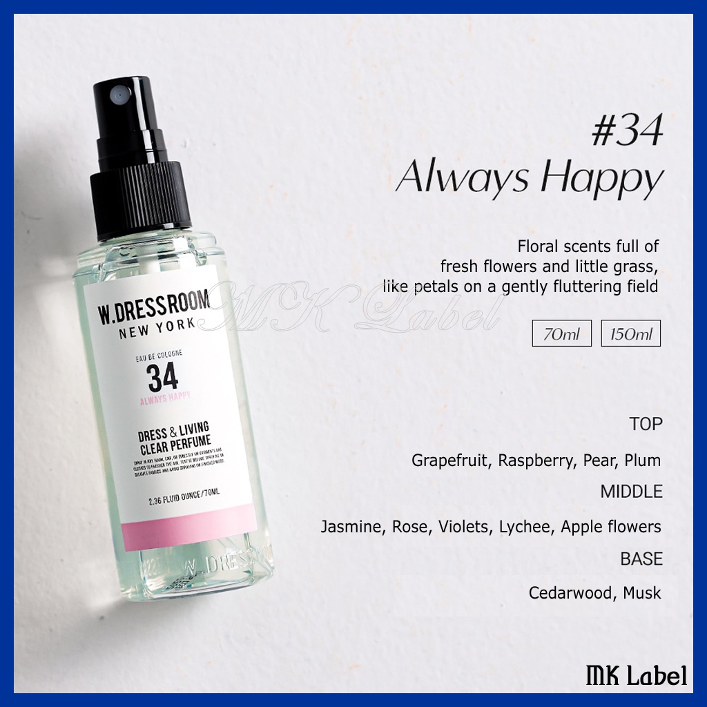 Nước hoa W.Dressroom no.49 70ml + no.34 70ml Dresroom Dressroid Dresss độc đáo