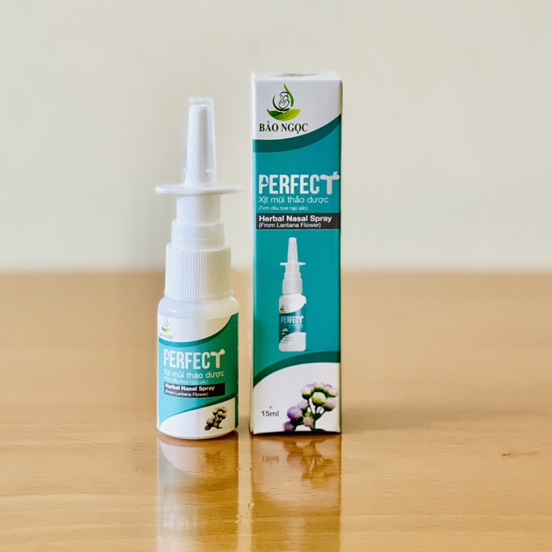 Xịt Mũi Thảo Dược Perfect 15ml, Tinh Dầu Hoa Ngũ Sắc Giúp Nhanh Thông Thoáng Hô Hấp ( Tâm Xanh Sản Xuất )