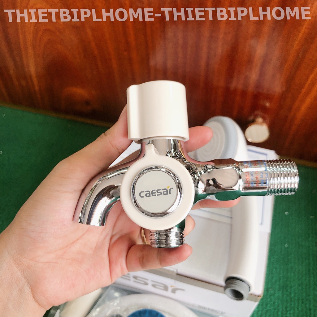 Vòi sen tắm lạnh gắn tường Caesar S038CP tay dây sen nhựa