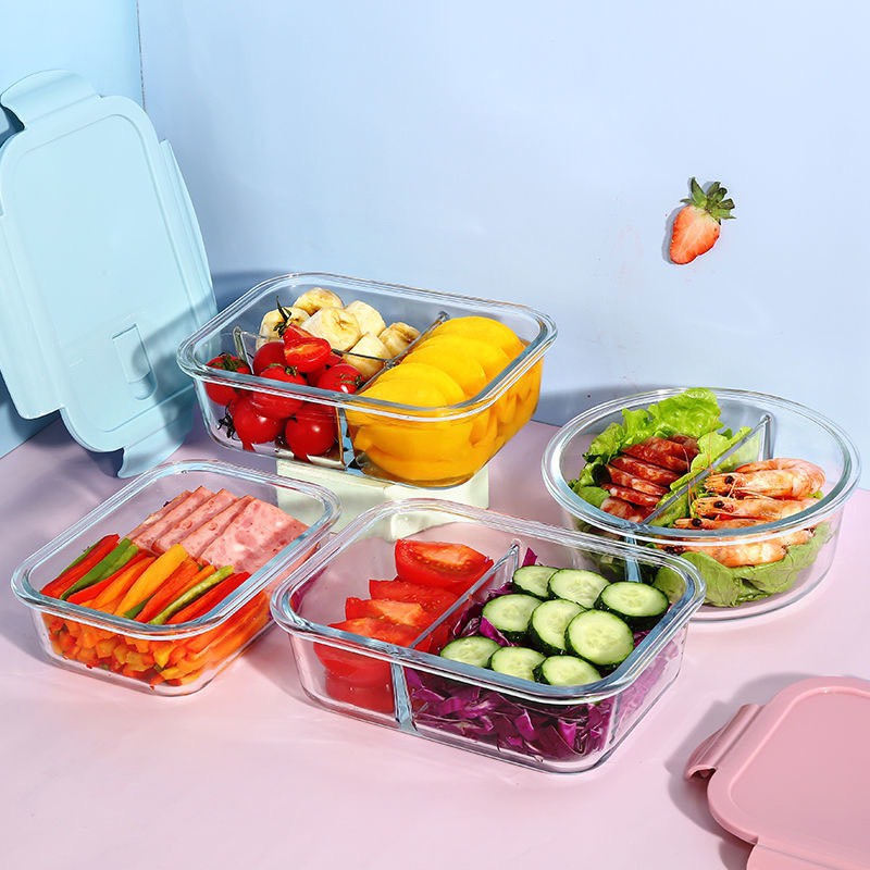💝FREESHIP💝 Hộp cơm văn phòng thủy tinh giữ nhiệt chia ngăn 1000ml 680ml 410ml bao hanh 12 thang - Q031 | BigBuy360 - bigbuy360.vn