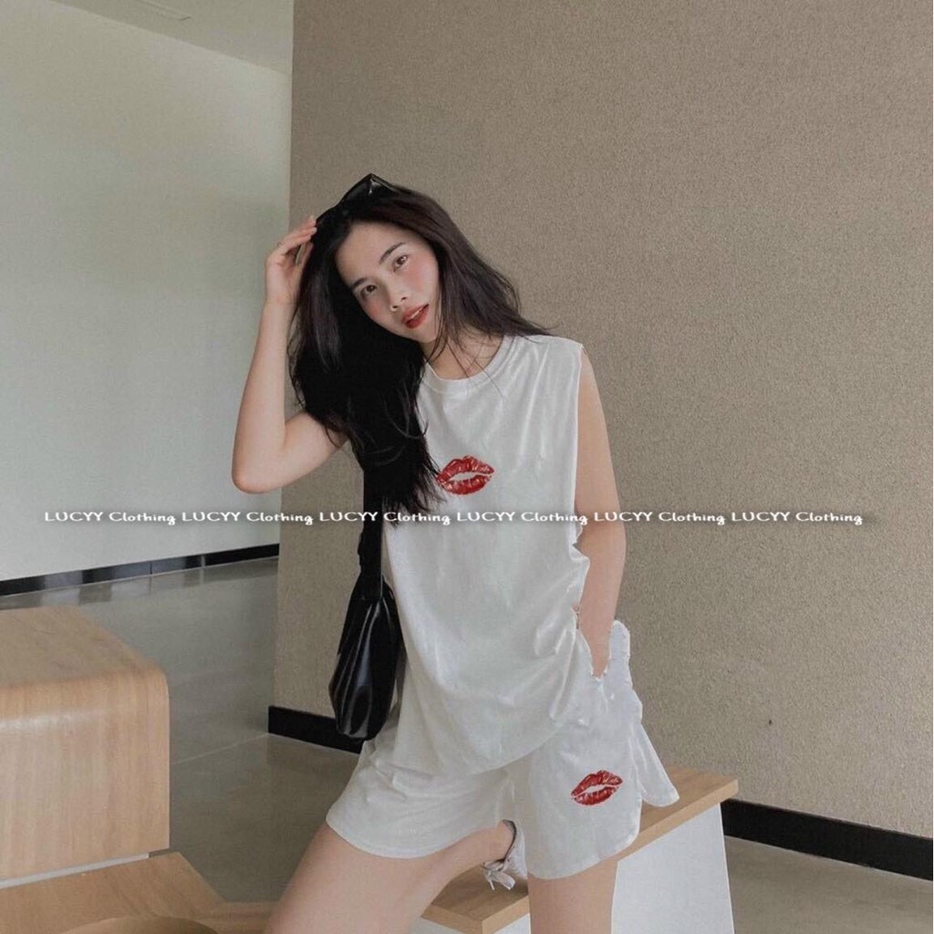 Set tank top trắng