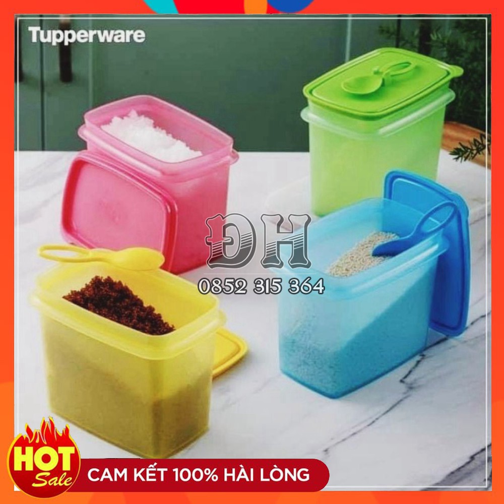 Bộ hộp đựng gia vị Tupperwarer - Seasonal Shelf Saver With Spoon - 4 hộp kèm muỗng - Xếp chồng gọn gàng