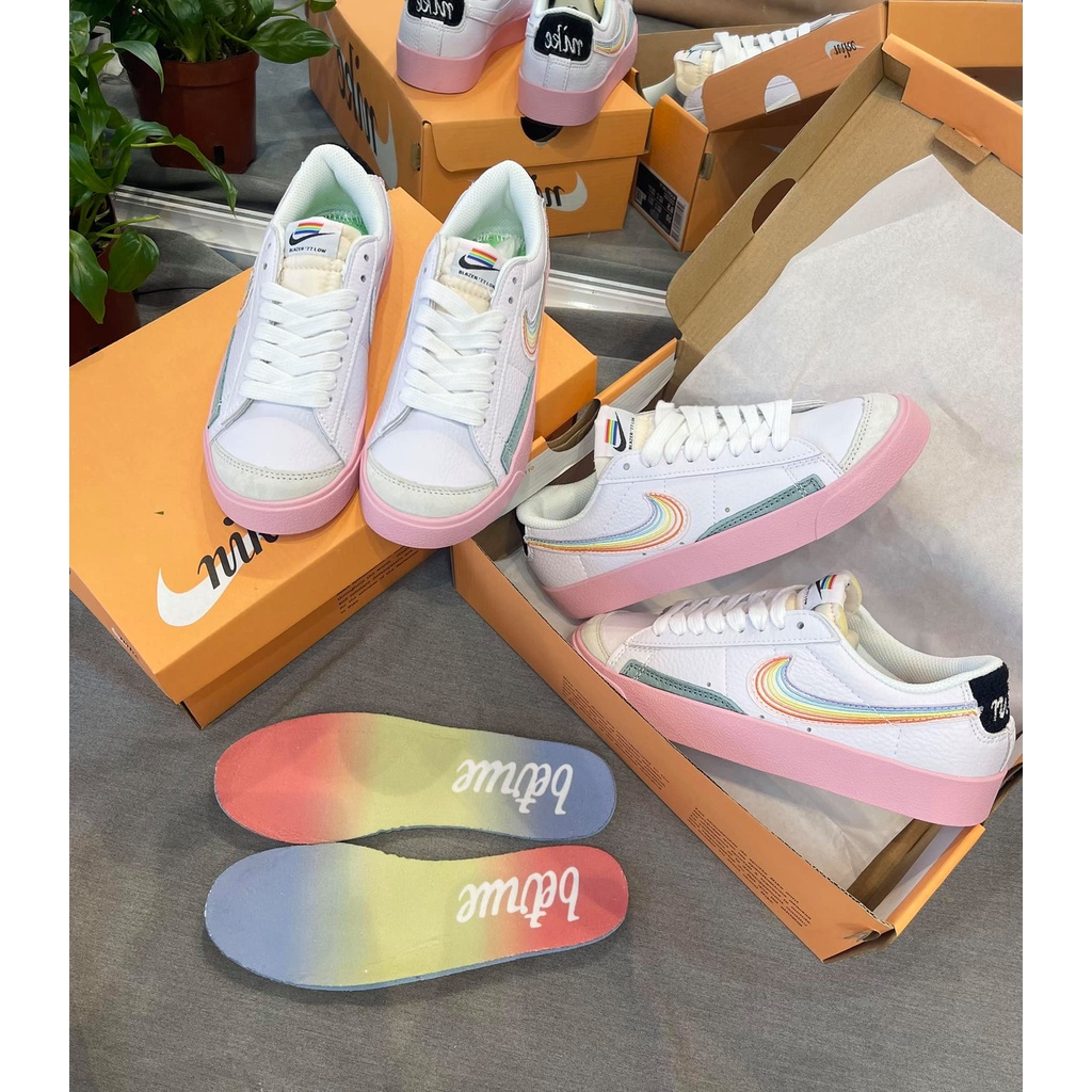 Giày Thể Thao Nữ Ngô Thắng Blazer Low Trắng Pha Hồng