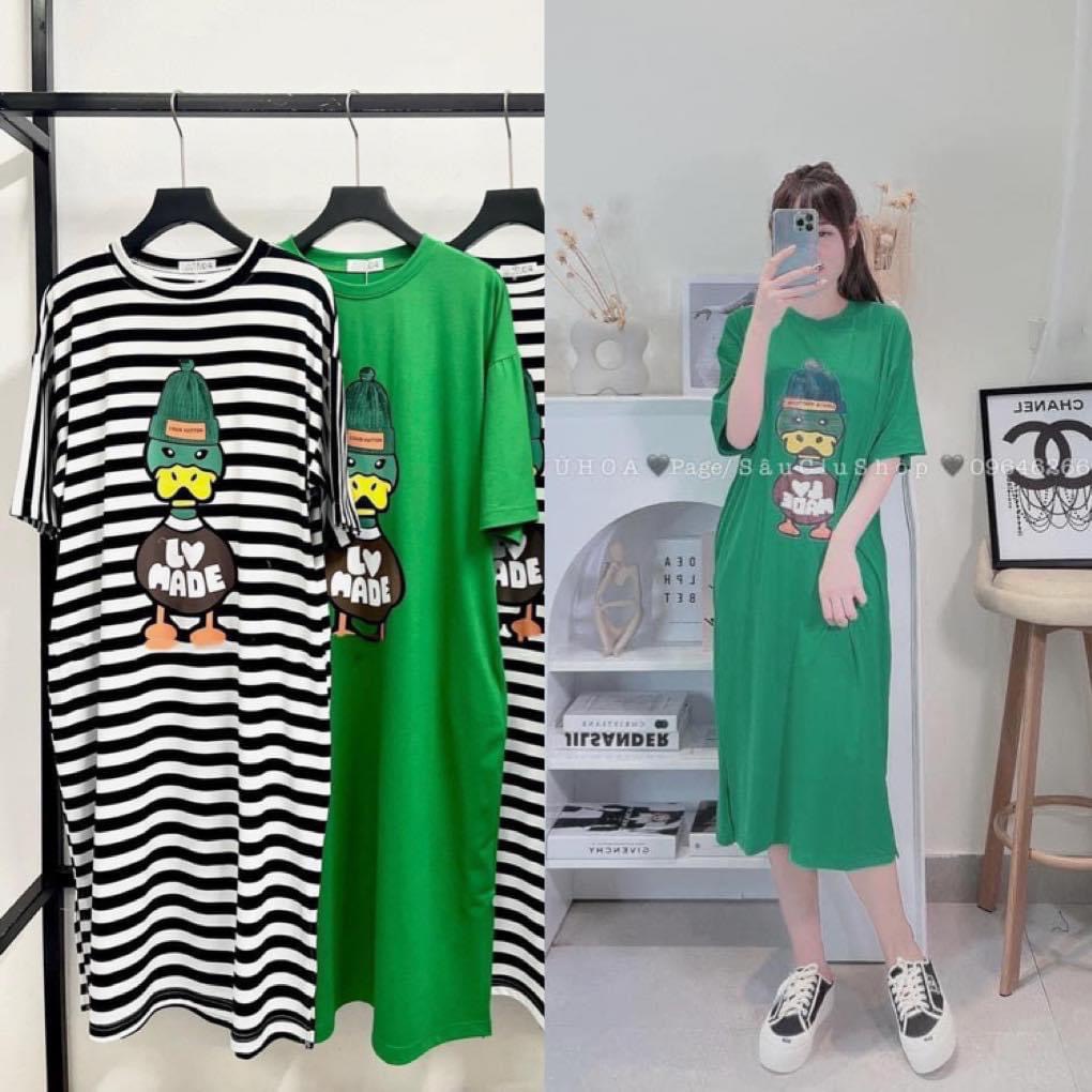 Váy Suông - Đầm Suông Vịt♥️ MADE From Rộng Dáng Dài Tới 75kg Bầu Mặc Xinh xmay MjnHa