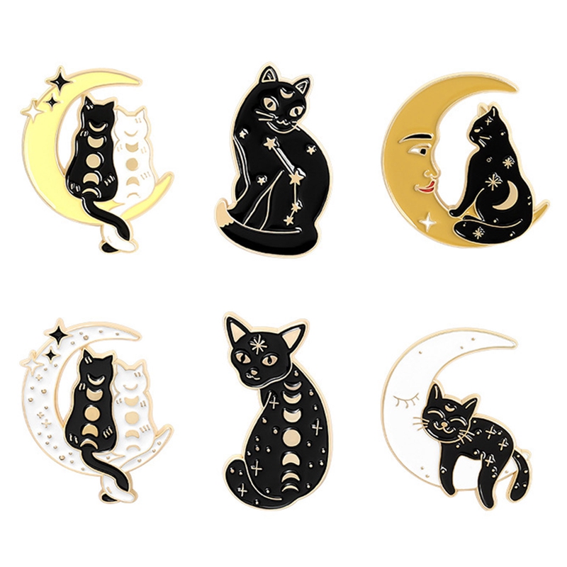 Ghim Cài Áo Hình Chú Mèo Phù Thủy Thời Trang Cho Nam Nữ