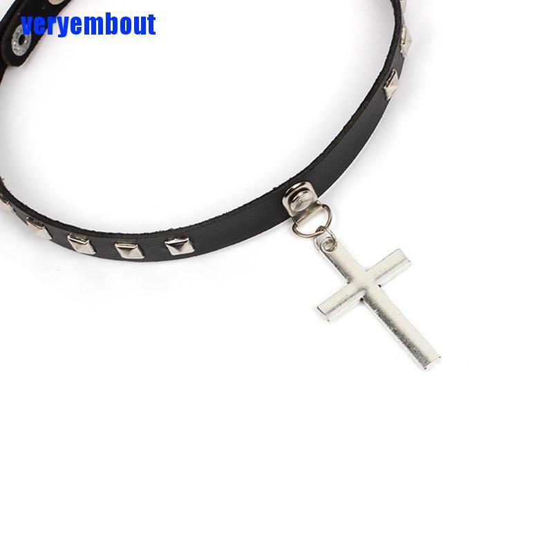 Vòng Cổ Choker Da PU Đính Gai Nhọn Phong Cách Gothic Punk