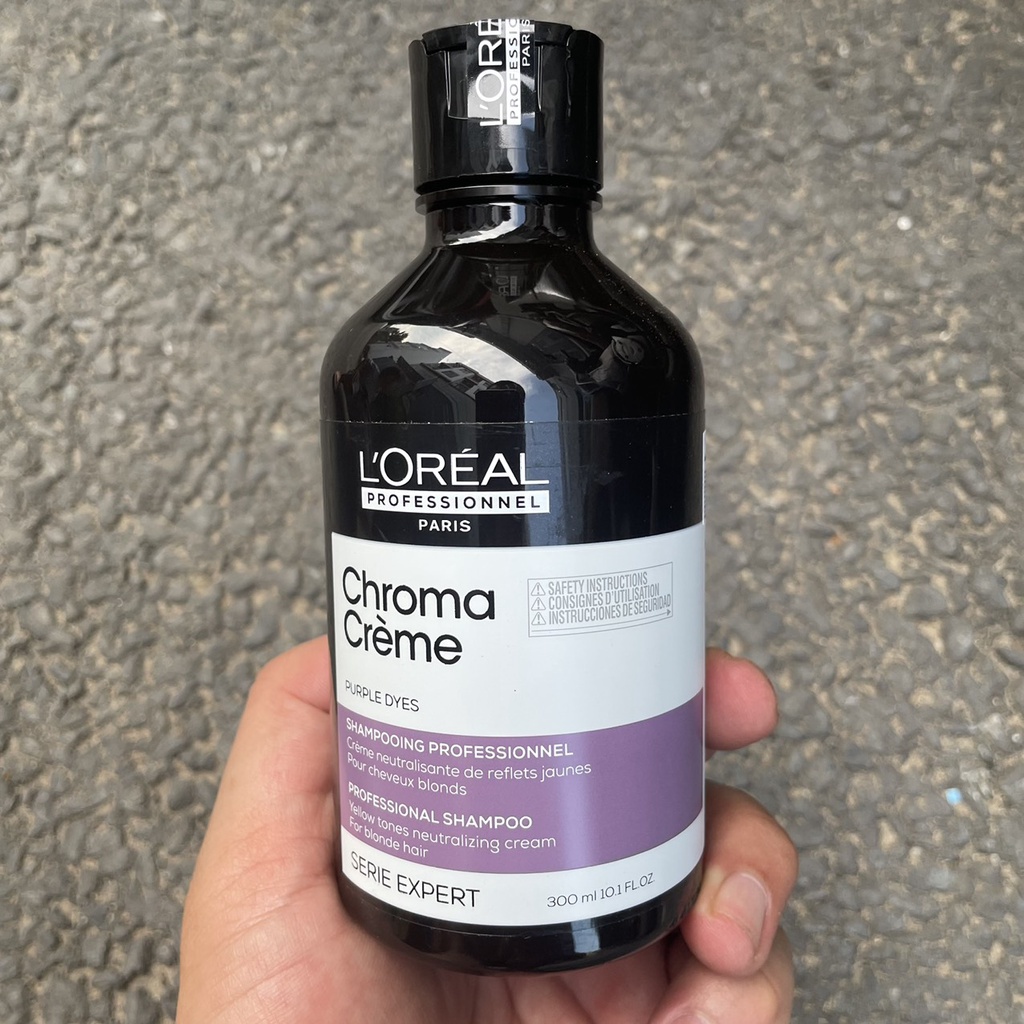 Dầu gội tím khử vàng cực mạnh L'oreal Professionnel Chroma Crème Purple Dyes Shampoo 1500ml