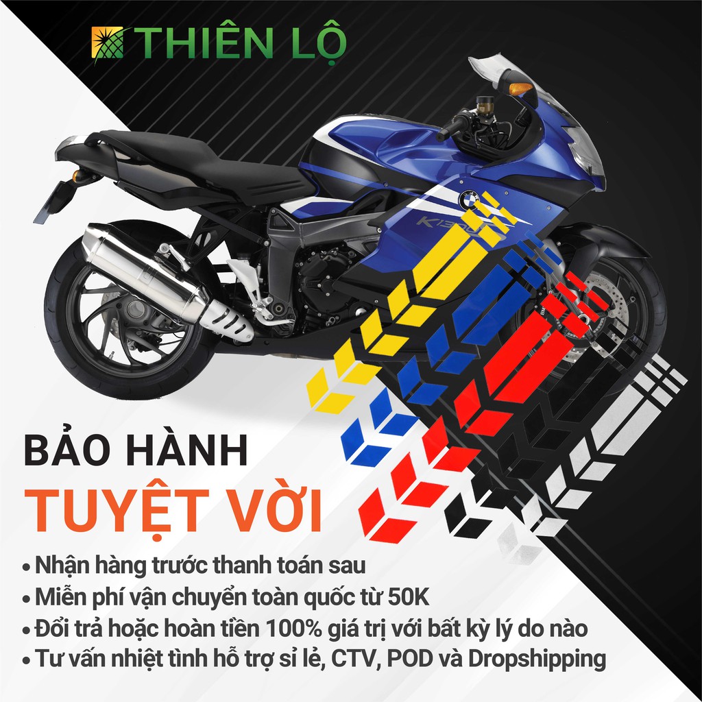 Bộ Decals tem dán phản quang hình mũi tên trang trí ô tô xe máy cao cấp - Sản phẩm cao cấp của Thiên Lộ