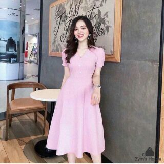 🔥 siêu phẩm 🔥 đầm xòe hồng kết hoa