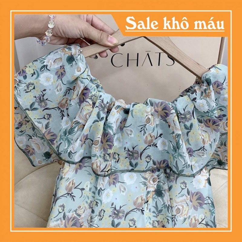 [ 𝐅𝐑𝐄𝐄 𝐒𝐇𝐈𝐏 ] Váy Hoa Xanh Hoạ Tiết Cao Cấp Hot Hit Chất Tơ Đũi QC Cao Cấp Cực Mềm, Đẹp, Mát Trong May lót dễ mặc