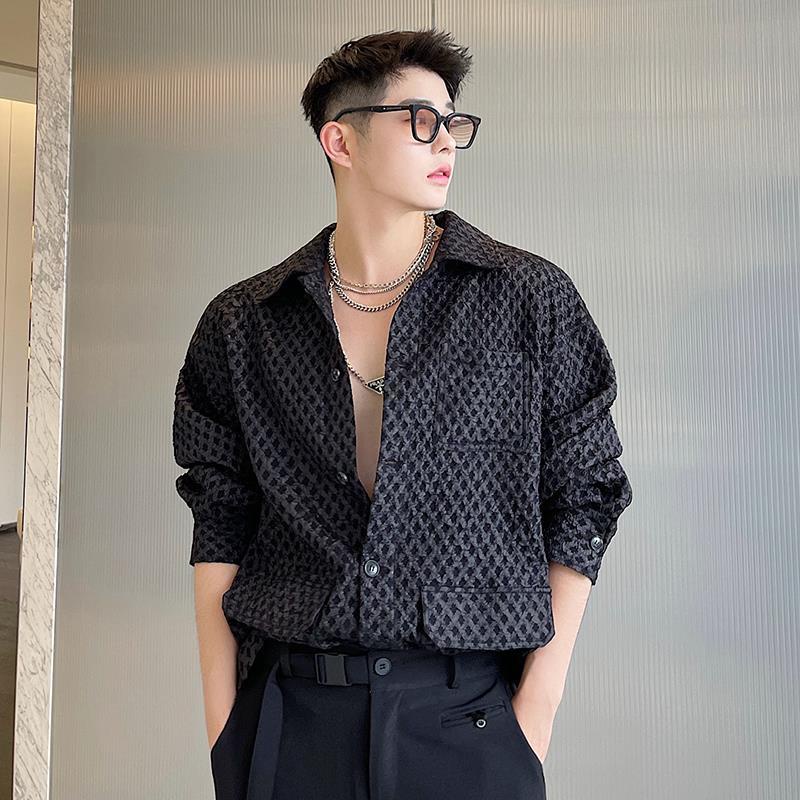 Áo Sơ Mi Nam Phong Cách Hàn Quốc, Chất Liệu Gấm Xốp Siêu Độc Mã Sản Phẩm TIFFA