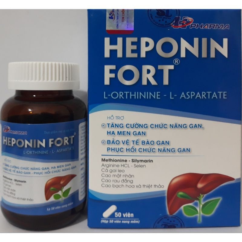 HEPONIN FORT hộp 50 viên hoặc lọ 50 viên - HEPONIN GOLD hộp 20 ống uống