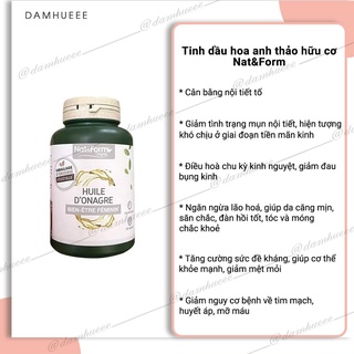 Tinh dầu hoa anh thảo hữu cơ Pháp Nat&Form 200v