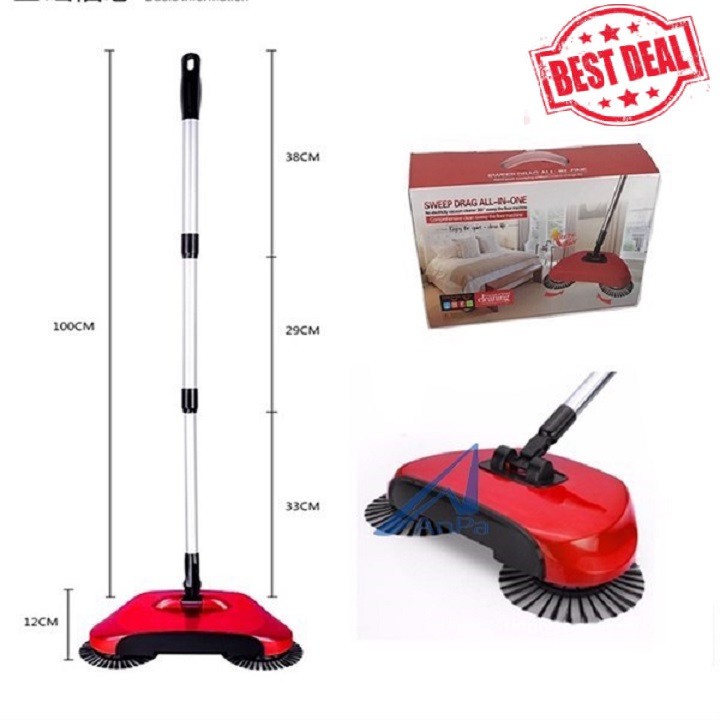 CHỔI QUÉT NHÀ HÚT BỤI THÔNG MINH 360 ĐỘ