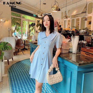 Đầm xếp ly eo cổ thuỷ thủ KAMONG D053
