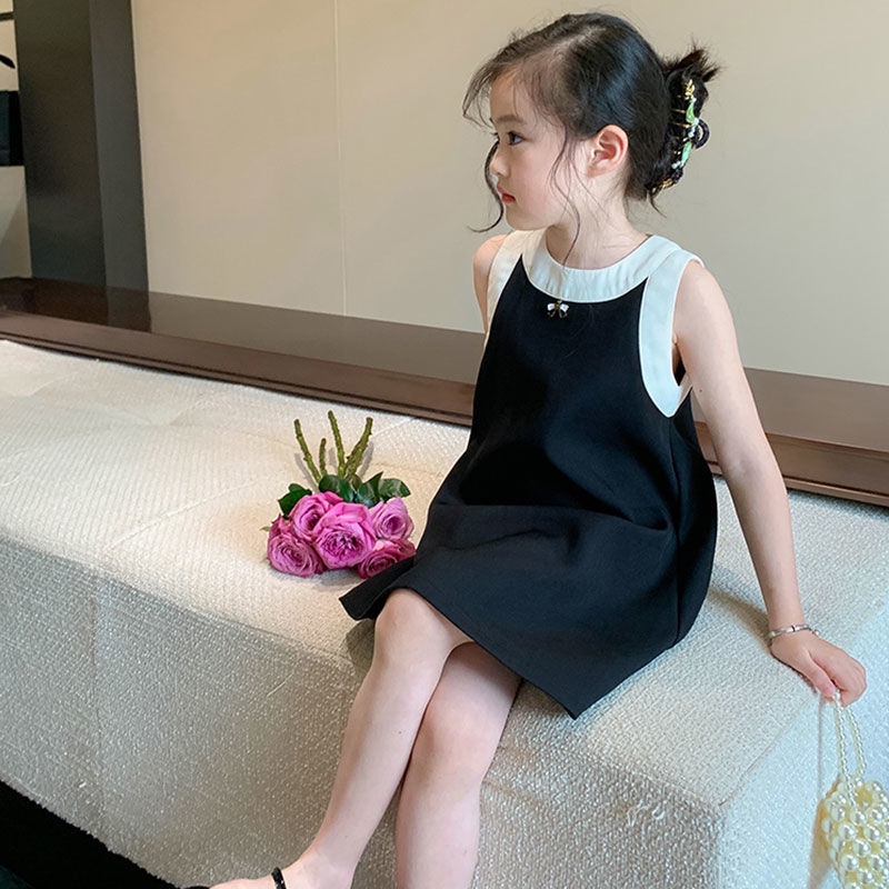 Đầm Sát Nách Cổ Tròn Phong Cách Nhật Hàn Thời Trang Mùa Hè Mới 2022 Cho Bé Gái