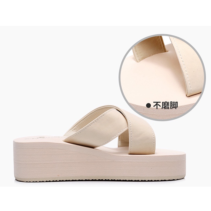 Dép Lê Nữ Đế Sandal Cao Quai Chéo 5P Đi Chơi, Văn phòng,Trong Nhà, Chống Trơn Trượt,Thấm Nước Mẫu Mới