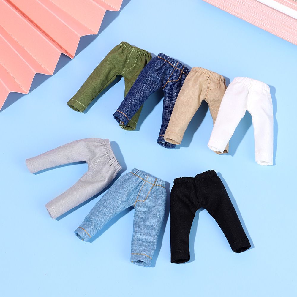 Quần jean denim nhiều màu tùy chọn chất lượng cao cho búp bê tỉ lệ 1/11 1/12