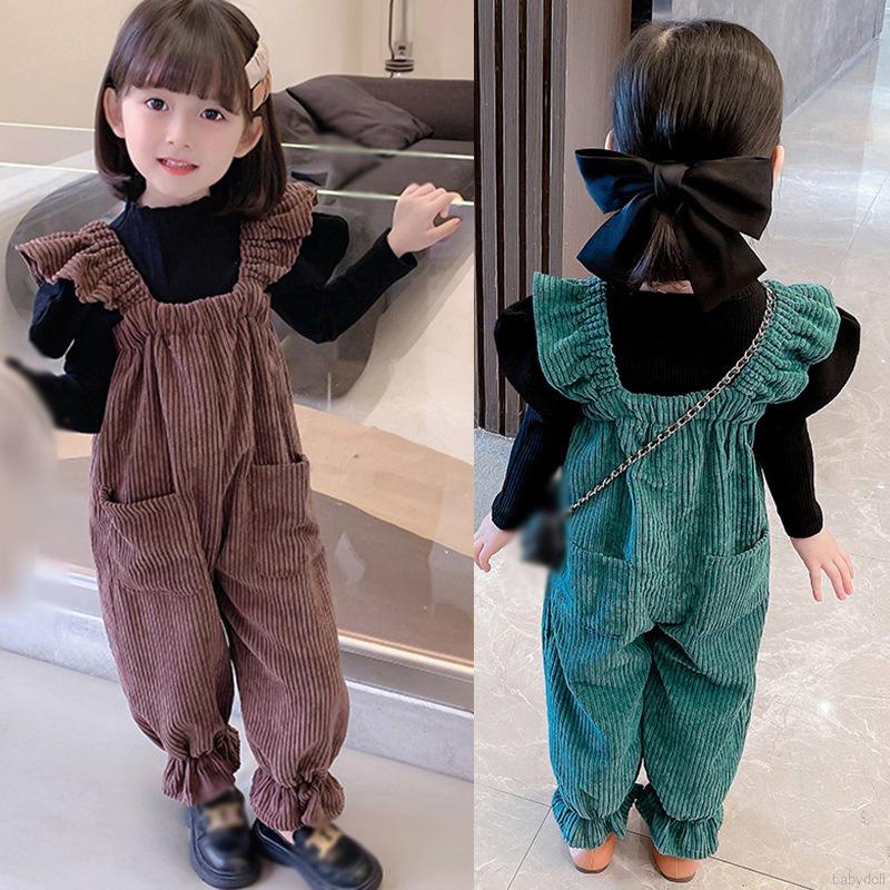 Áo thun/Quần yếm màu trơn thời trang cho bé gái