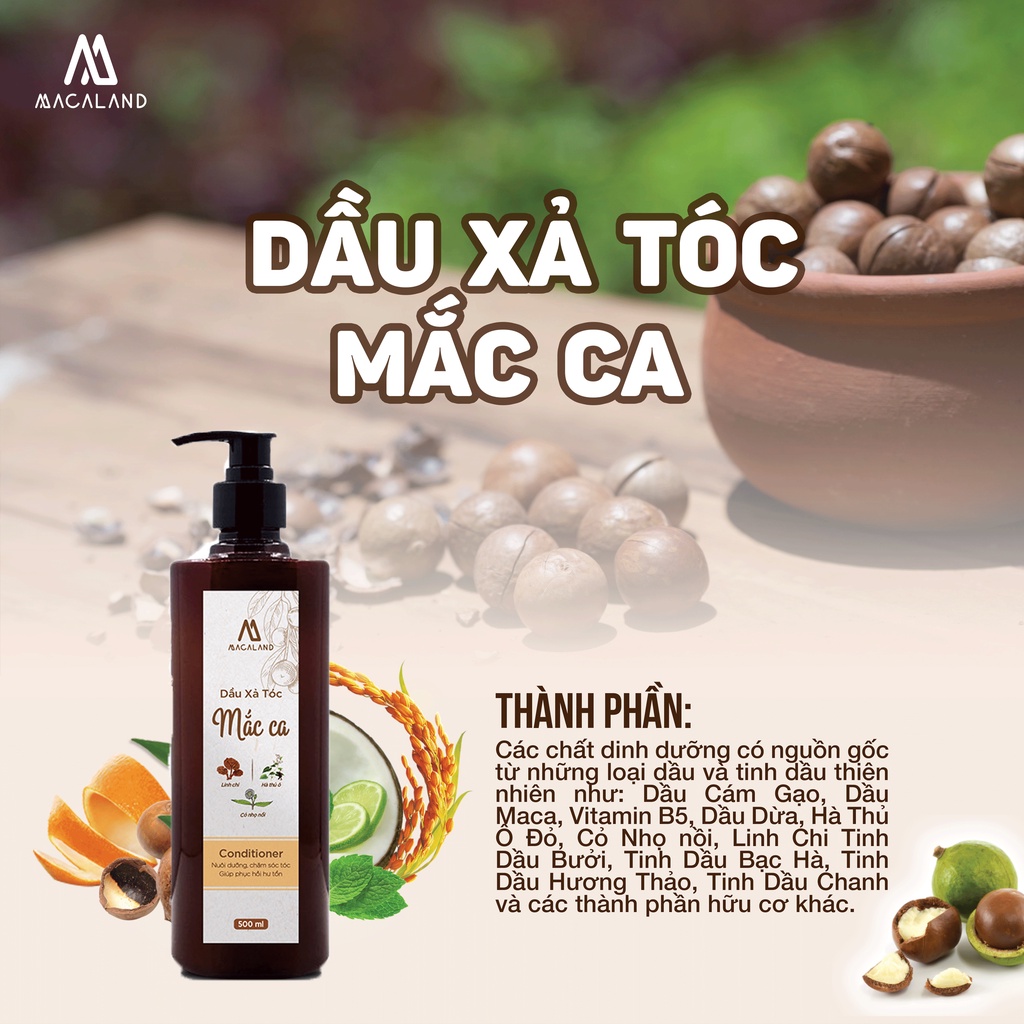 Bộ gội xả và dưỡng tóc chuyên sâu MACALAND phục hồi hư tổn giúp tóc mọc nhanh và chắc khỏe hơn