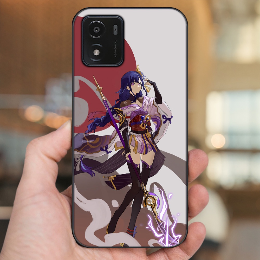 Ốp lưng Vivo Y01 viền đen in hình Raiden Shogun Genshin Impact