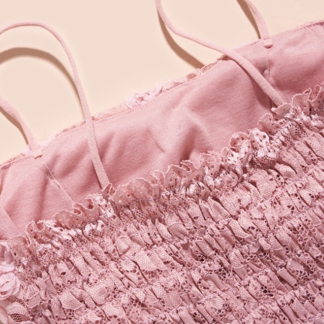 Áo 2 dây bra ren hoa BR036 nổi sẵn đệm mút Lylylorem