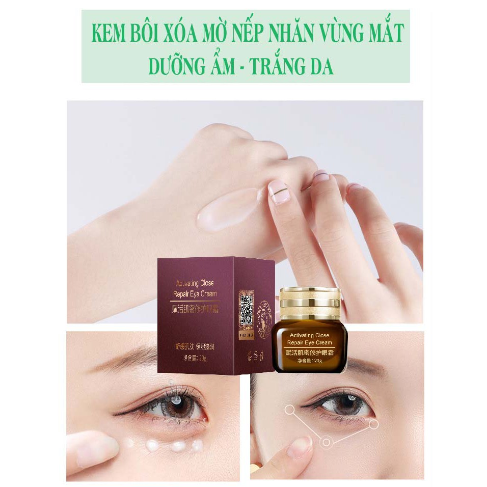 Kem Giảm Thâm Mắt Xoá Mờ Nếp Nhăn DLYERN Activating Close Repair Eye Cream 20g