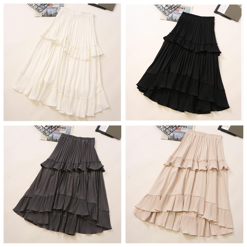 ( ORDER ) Chân váy xòe xếp tầng ulzzang (ảnh thật ở cuối) AK493