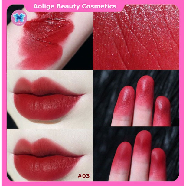 Son nội địa trung quốc 💕𝑭𝒓𝒆𝒆𝒔𝒉𝒊𝒑💕 Set 3 cây son kem lì Herorange Fluffy Lip Glaze - son dưỡng môi chính hãng có màu A&B. | Thế Giới Skin Care