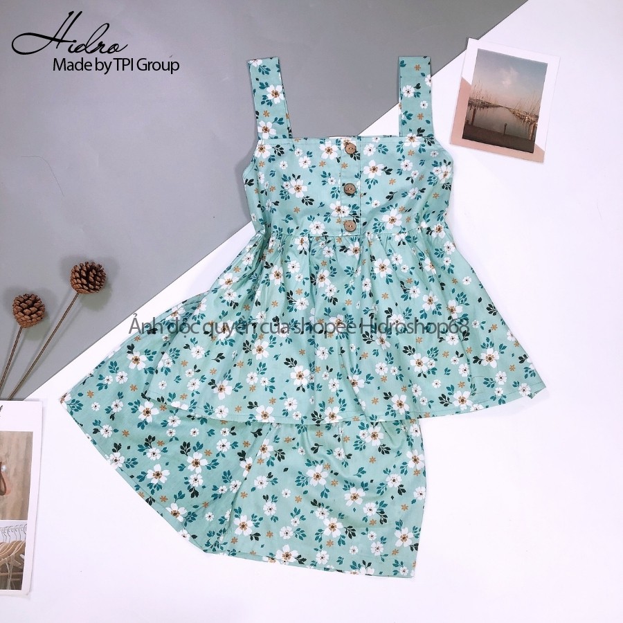 Bộ Mặc Nhà Hoa Nhí Hai Dây Babydoll Chất Thô Đũi Mềm Mát | BigBuy360 - bigbuy360.vn