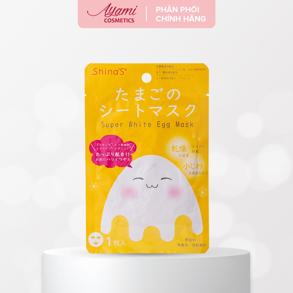 Mặt Nạ Trứng Trắng Da Mờ Thâm Nám Nhật Bản Shina's SUPER WHITE EGG MASK 25G