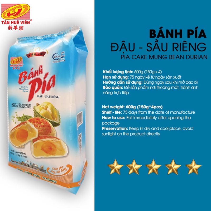 Bánh pía đậu sầu riêng trứng muối 5* tân huê viên
