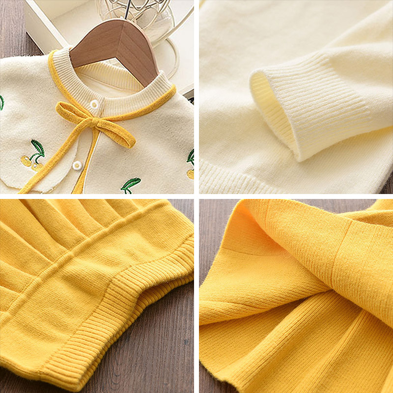Set trang phục BEAR LEADER áo cardigan và chân váy ngắn thời trang 2021 xinh xắn dành cho bé gái 2-7 tuổi
