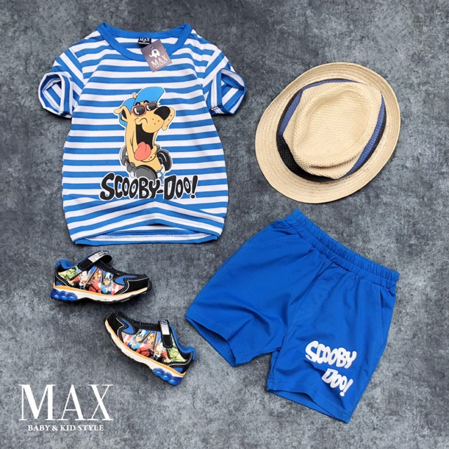 Đồ bộ Max bé trai áo sọc in chú chó dễ thương