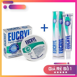 Combo Bột tẩy trắng răng và Kem trắng răng Eucryl từ Anh Quốc 